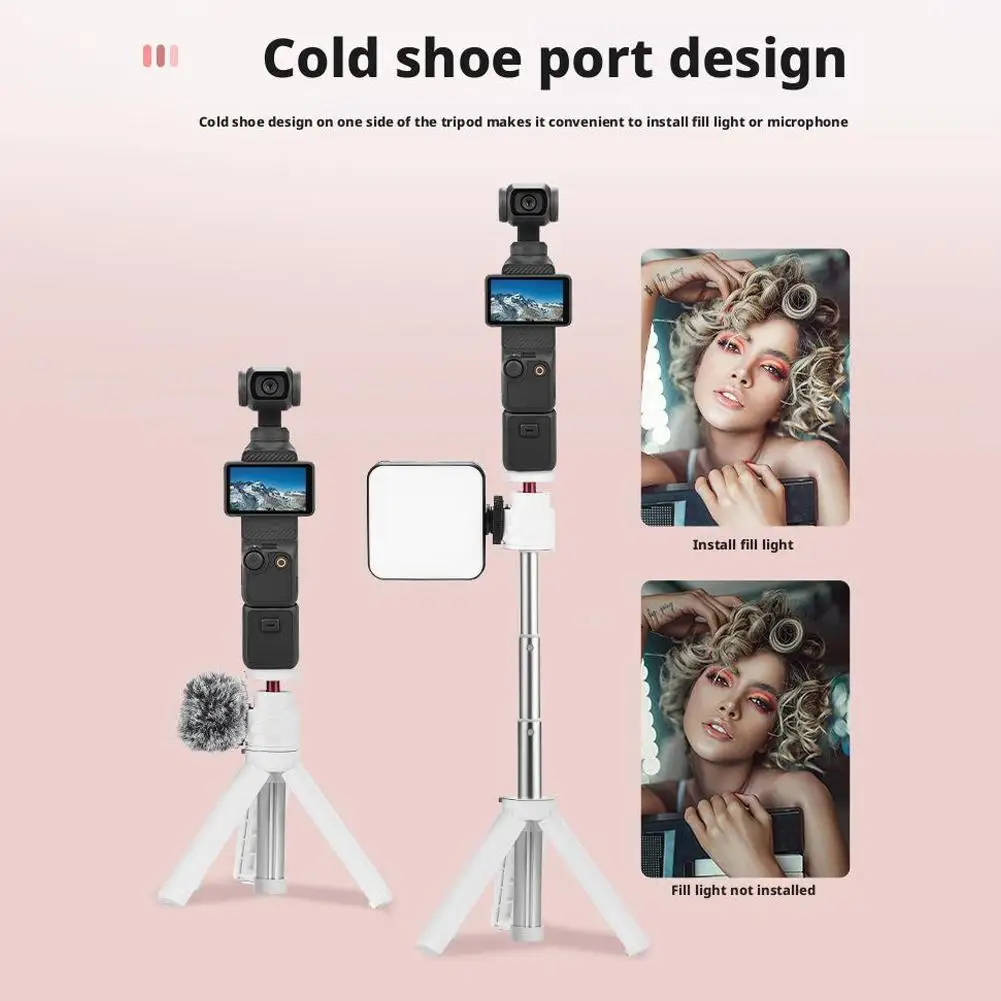 Treppiede con asta di prolunga per DJI Pocket 3 per GoPro Insta360 Supporto da viaggio per selfie lungo per accessori per action camera G8G5