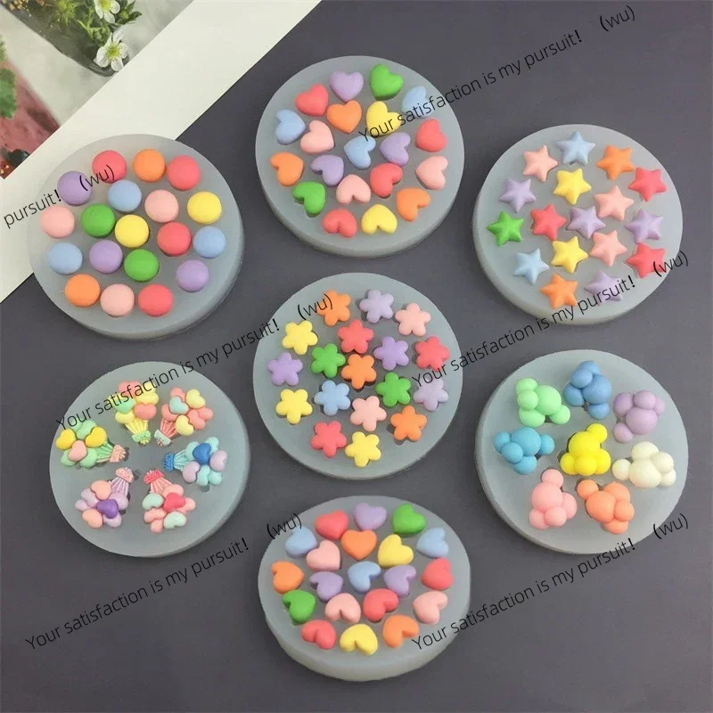Heart Chocolate Candy Mold Silicone Five-pointed Star Flower for Jelly Mousse Cake Ice Cube Mould Cupcake Decoration Baking Tool