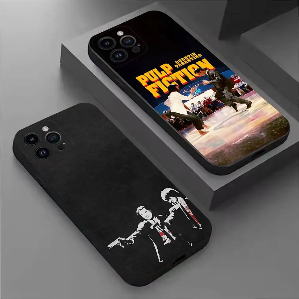 

P-Pulp Fiction Movie Phone Case For iPhone 16,15,14,13,12,11 Plus,Pro Max,XS,X,XR,SE,Mini,8,7,Soft Silicone Black Cover