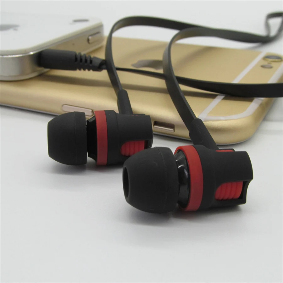 Auriculares con cable de 3,5mm con micrófono, cascos deportivos con estilo de fideos, para Samsung