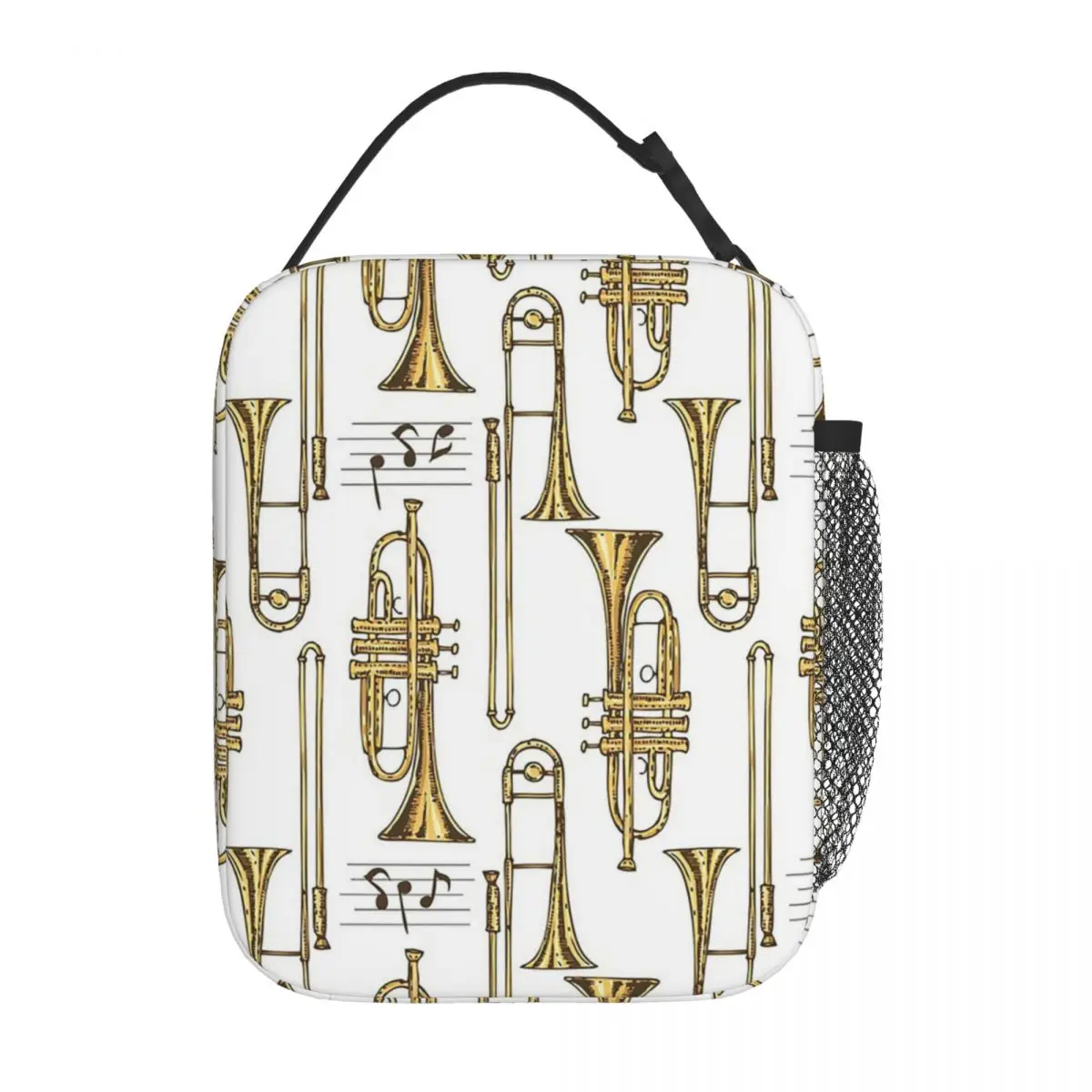 Trumpet Horn Instruments Insulated Lunch Bag for Women Children Portable Food Boxes Thermal Lunch Box Tote