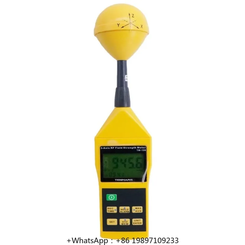 

Tenmars TM-196 3-Axis RF Field Strength Meter Frequency Electromagnetic Field Strength Tester EMF Meter Range 50mV/m To 11V/m