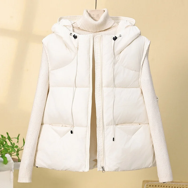 سترة نسائية قصيرة فضفاضة من القطن سترة منتفخة مقاس صغير مع قبعة خريف وشتاء نمط جديد ملابس خارجية غير رسمية عصرية #5