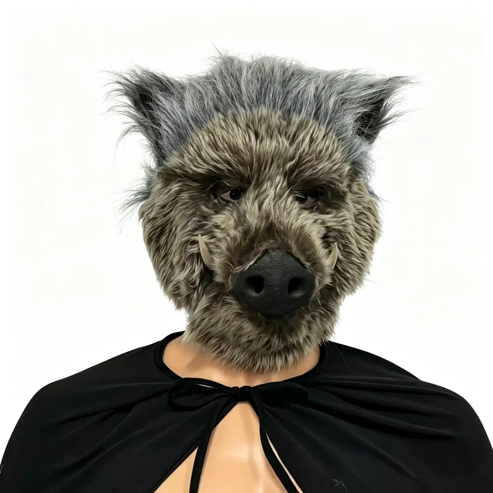 Dämonen-Wildschwein-Maske Ganzkopf-Tiermaske Horror-Cosplay-Kostüm-Requisite für Halloween-Party Maskerade – Detail 1