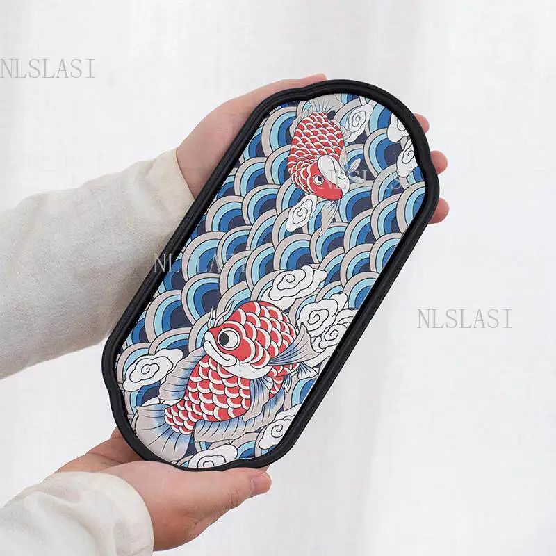 Ceramic Tray Tea Tray Chinese Style Water Absorption Small Dry Foam Tray Household Kung Fu Teaset Trays Tea Ceremony Accessories