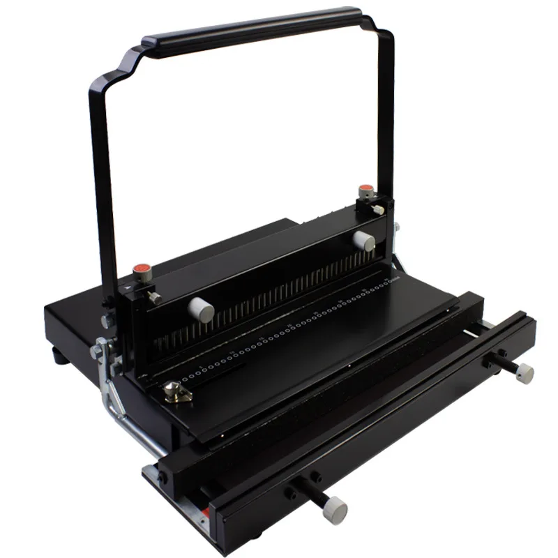 W3028 Round-hole Manual Heavy-Duty Iron Ring Binding Machine 2:1/3:1 Punching 34-Hole Double-Wire Ring for A4 Desk/Wall