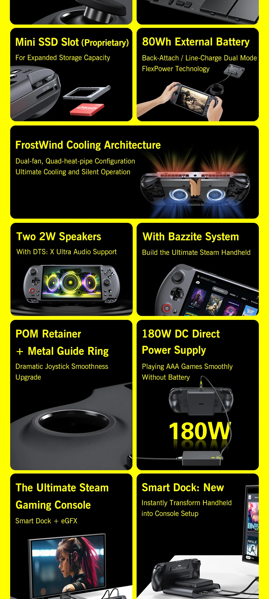 GPD Win5 AMD Ryzen AI Max 395/388 1080P LTPS Screen Handheld Gaming Console Windows11 RGB Ergonomic Handheld Game Player
