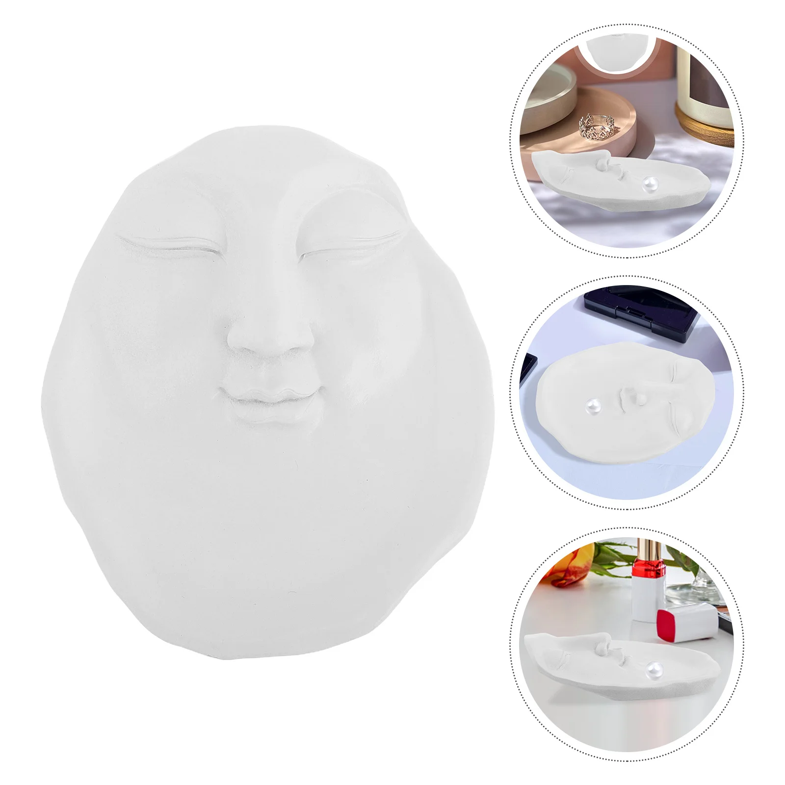 

Creative Face Jewelry Dish Resin Tray Vanity Decorative Ring Holder Holder Jewelry Organizer for Bedroom Bathroom