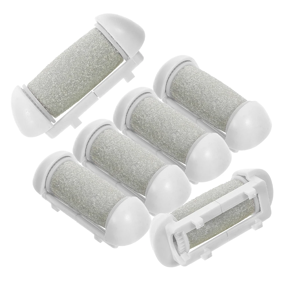 

6 Pcs Foot Grinder Accessories Electric Nail File Replacement Heads Light Grey Plastic Dead Skin Remover Callus Shavers Foot