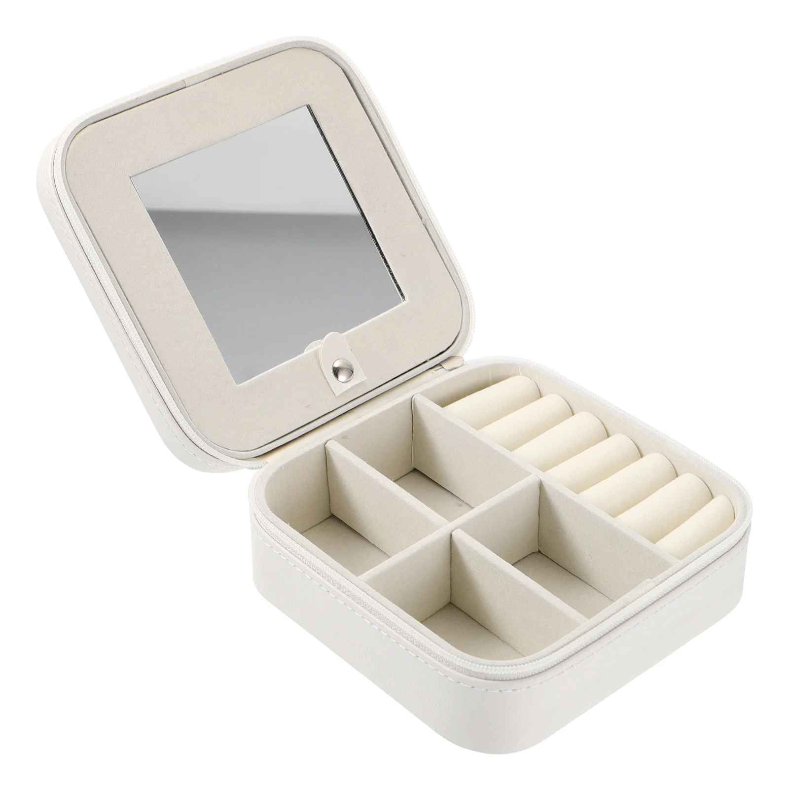 

Jewelry Box Mirror for Rings Necklaces Earrings Travel Dustproof Scratch Resistant Storage ganizer Container Display Case