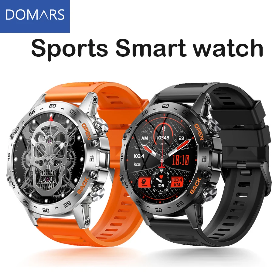 Domars Smartwatch Men 1.39inch IPS Screen Bluetooth Call Custom Dial Heart Rate Health Monitoring Outdoor Sport Smartwatch