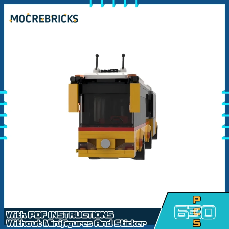 新しいモジュール式関節バスモデルテクノロジーブリック MOC-100374 都市旅客輸送車両ビルディングブロックカスタマイズされたおもちゃ