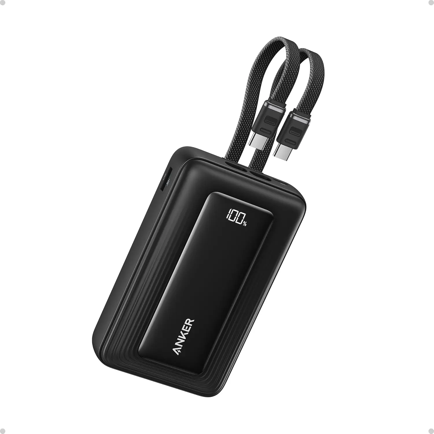 Anker Zolo Power Bank , 45W Max Fast Charging, 20,000mAh Battery Pack, Dual Built-in USB-C Cables,USB-C&A Port, for iPhone 17/16
