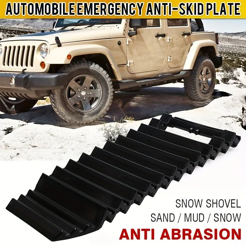 Car Tire Anti-skid Emergency Traction Mat - Durable Anti-skid Stabilizer Mat for Snow, Mud, Ice, Sand Snow Extrication Plate