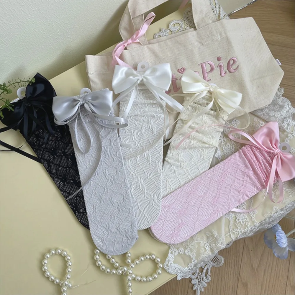 Ruban à nœud en dentelle, belle princesse vent fille enfants bébé étudiant tube pile chaussettes.