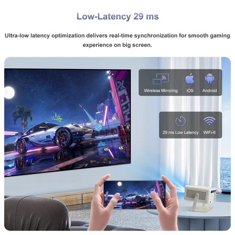 Flixtone D9W Mini Pro Проектор 2700 ANSI Full HD 1080P 4K