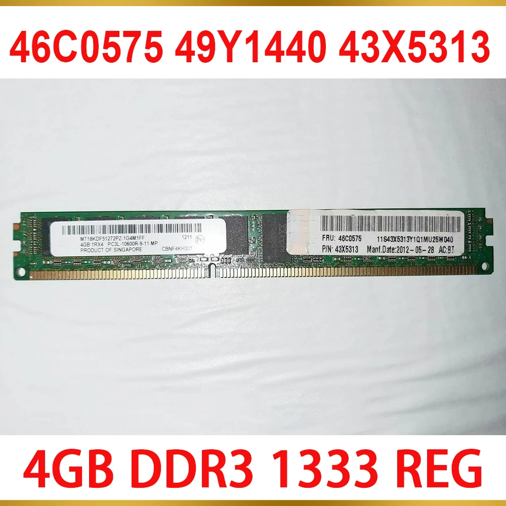 

1PCS Server Memory For IBM RAM HS22 HS22V HX5 HS23 LVP 46C0575 49Y1440 43X5313 4GB DDR3 1333 REG