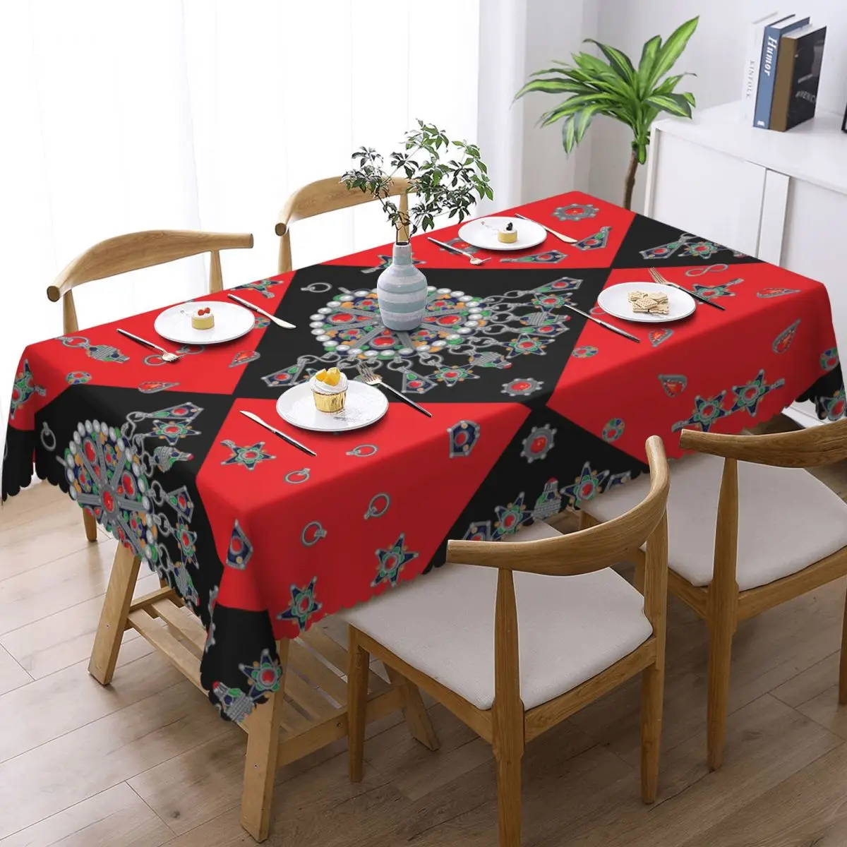 مستطيلة كابيلي مجوهرات الجدول القماش النفط برهان مفرش المائدة في الهواء الطلق 40 "-44" غطاء الطاولة #2