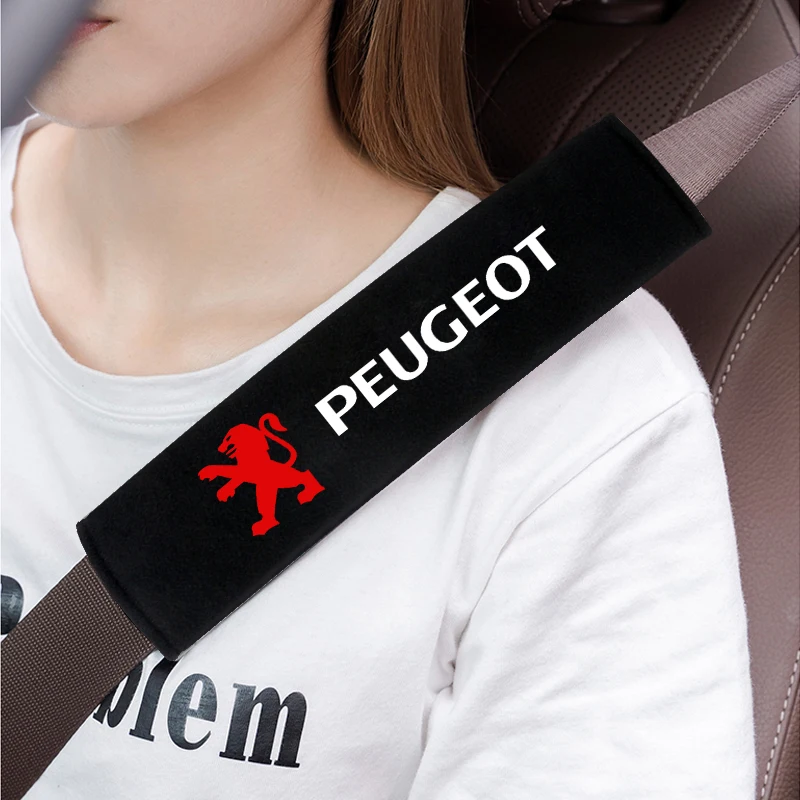 2PCS Car Interior Accessories Auto Seat Belt Cover Shoulder Pads For Peugeot 206 307 308 3008 207 208 407 508 2008 Car Styling