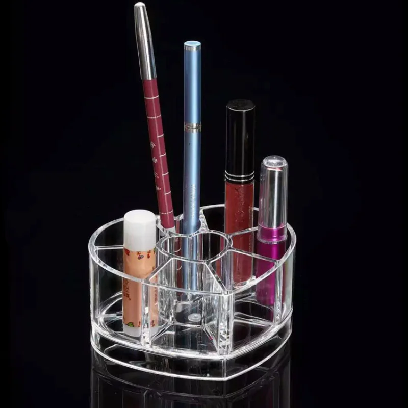 Heart-shaped Eyebrow Pencil  Lip Gloss  Mascara Finishing Box Tabletop Lipstick Stand  Transparent Acrylic Display Stand