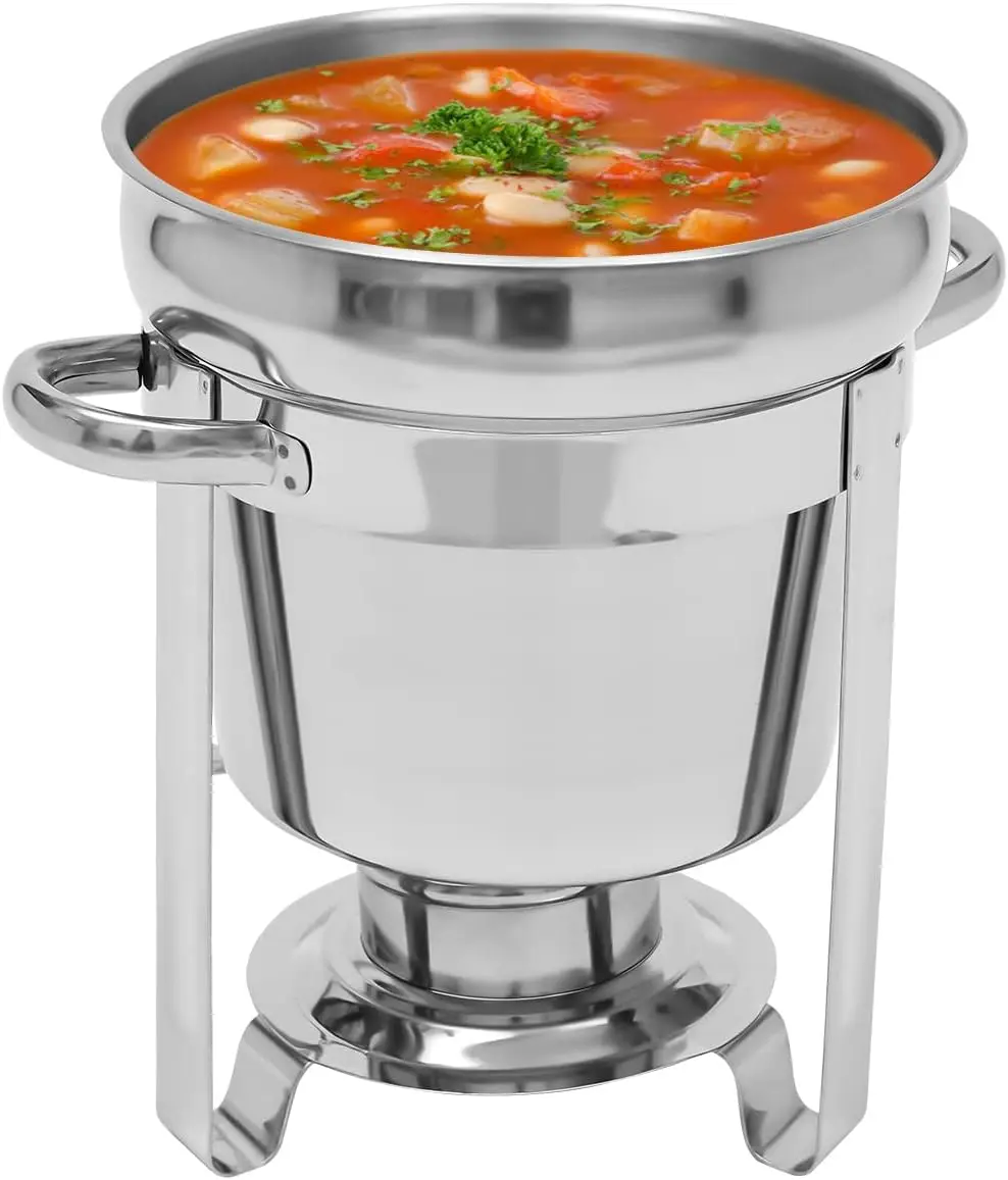 

Soup Chafer, 7.4QT Stainless Steel Round Soup Warmer with Pot Lid and Fuel Commercial Soup Pot Chafing Dish for Party, Buffet