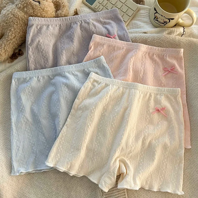 1/4 Pcs Soft Cotton Breathable Safety Pants Kids Girls Panties  Fashion Bow Underpants New Four Seasons Leggings For 3-16 Years