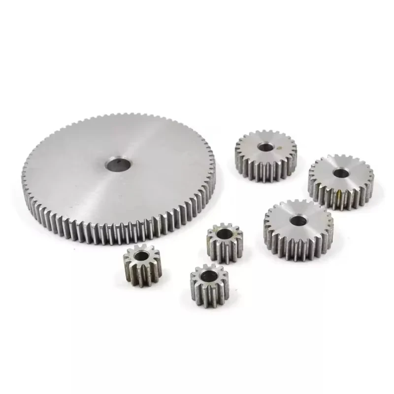 1Pcs 1 Mod 28T-43T Spur Gear Cylindrical Flat Gear Pinion 28 29 30 31 32 33 34 35 36 37 38 39 40 41 42 43Teeth 45# Steel