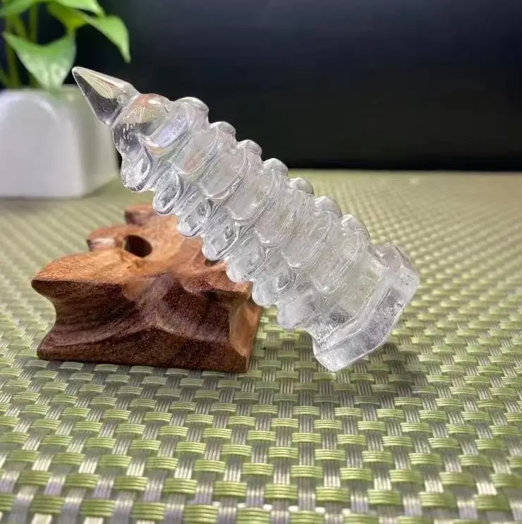 14cm Natural crystal Wenchang tower decoration nine tower home decoration