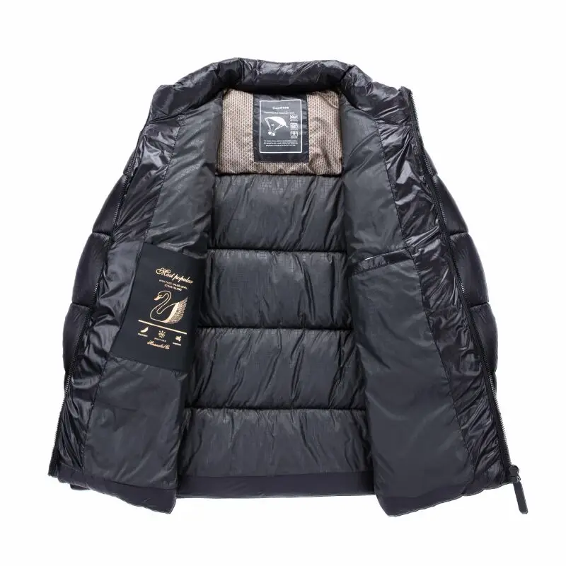 العصرية الوقوف طوق أسفل معطف الرجال 2025 شتاء جديد أنيق دافئ بلون سترة متعددة الألوان أحجام معطف كلاسيكي للرجل