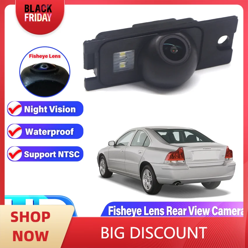 HD 1080P 140 °   Kamera cofania FishEye do Volvo S60 S60R S60L XC60 XC 60 2001 ~ 2005 2006 2007 2008 2009 HD Night Vision