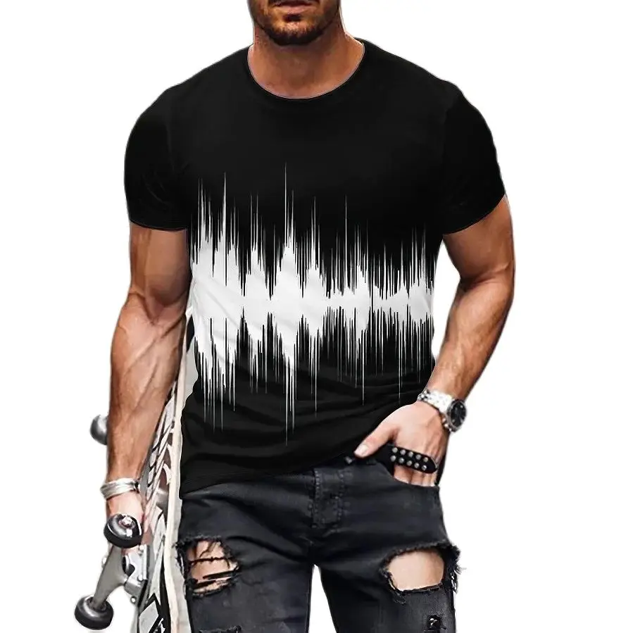 Summer Fashion Microwave Seismometer Graphic T-shirt For Men Europe and America Trend 3D Printed Round Neck Short Sleeve Tees