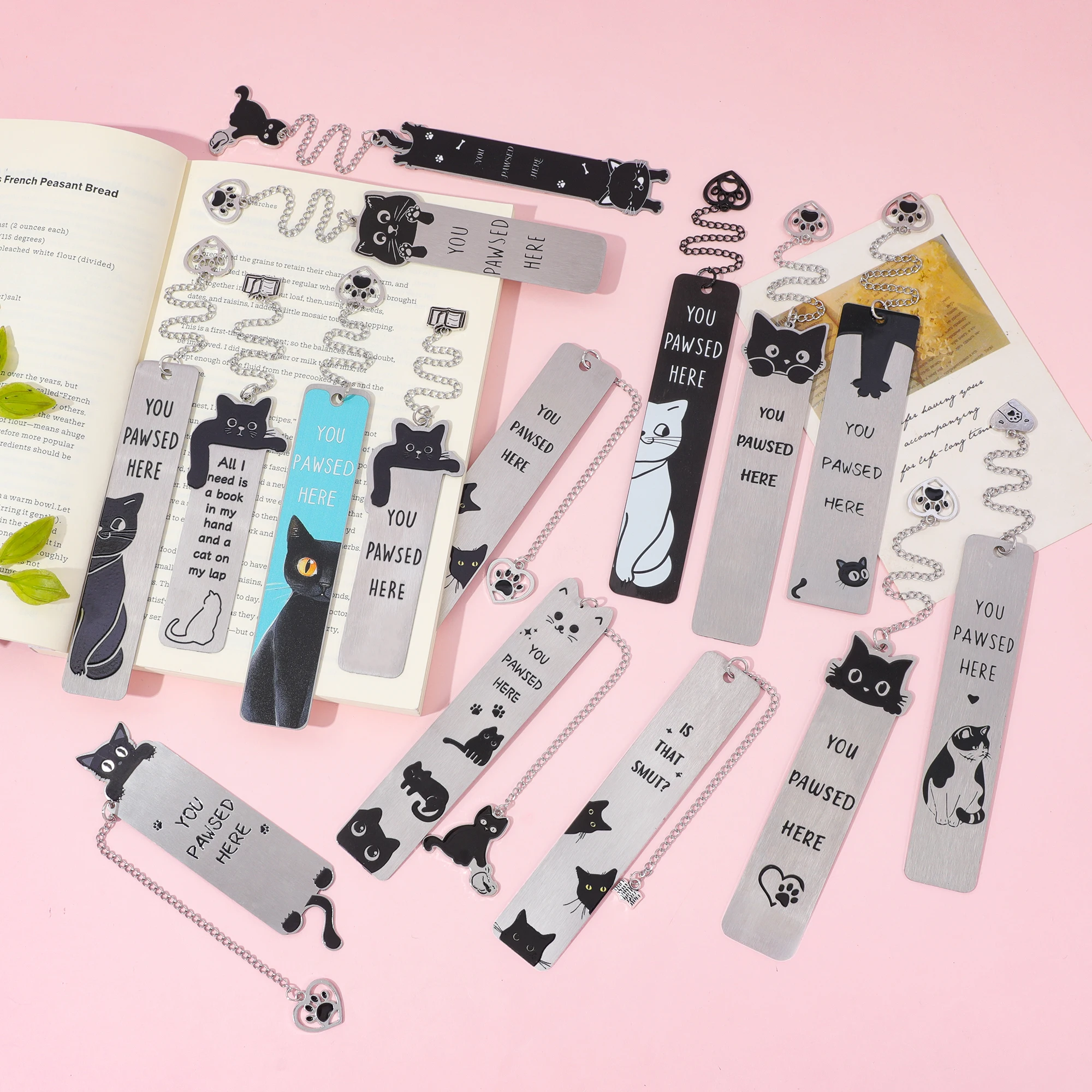 

Cat Bookmarks Cute Black Cat Random 1PCS Cat Lovers Book Fans Book Accessories Birthday Gift for Friends Valentine's Day Gift