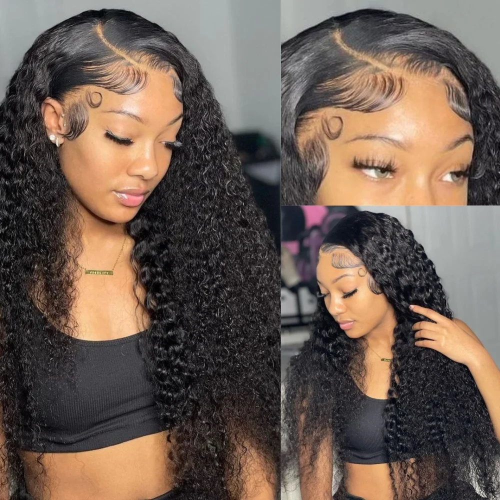 

15A Super Double Drawn Jerry Curly 13x6 Real HD Lace Frontal Glueless Wig Natural Hairlines 100% Human Hair Wigs For Black Women
