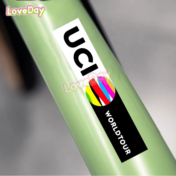 UCI World-Union Road Bike Adesivos Decorativos, Mountain Bike Adesivos, Moldura para Bicicleta, Garfo Frontal Capacete, Vinil Decalque