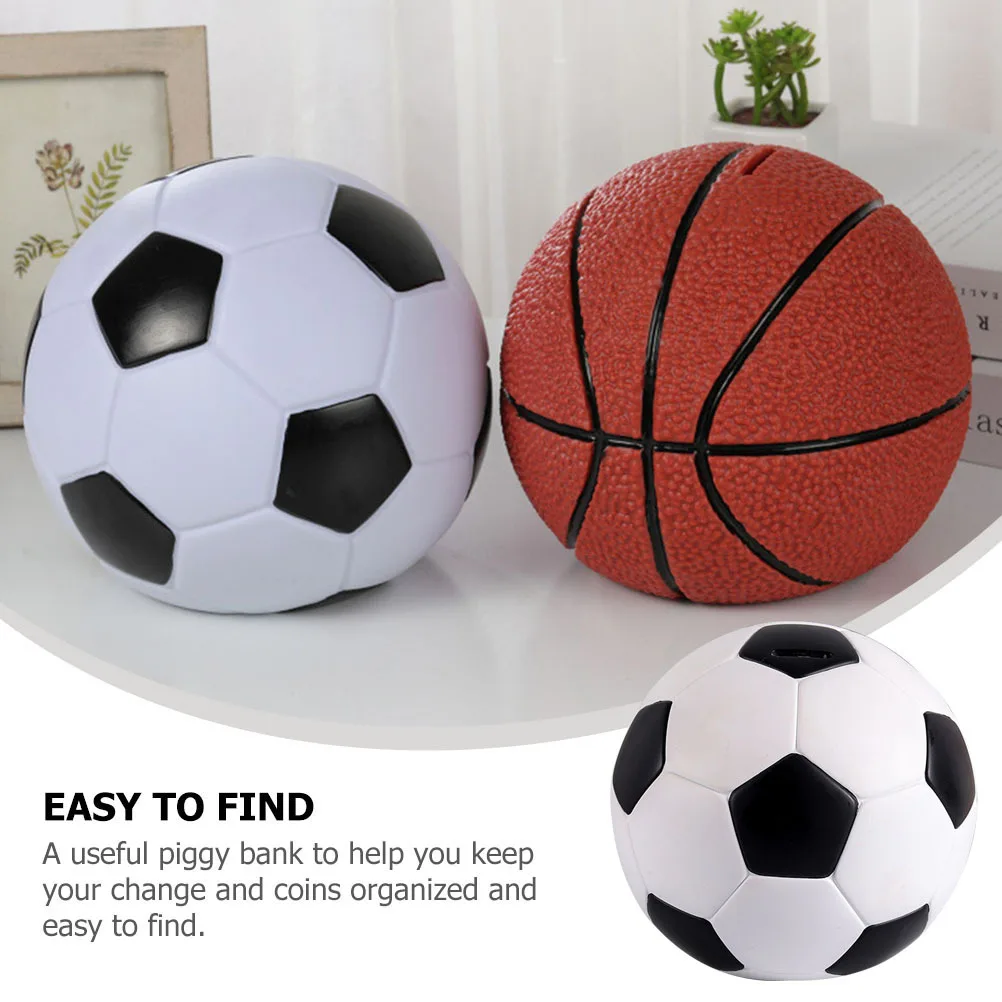 

Football Shaped Piggy Vinyl Coin Bank For Adults Large Capacity Saving Bank Decorative Home Desk Office Decoration
