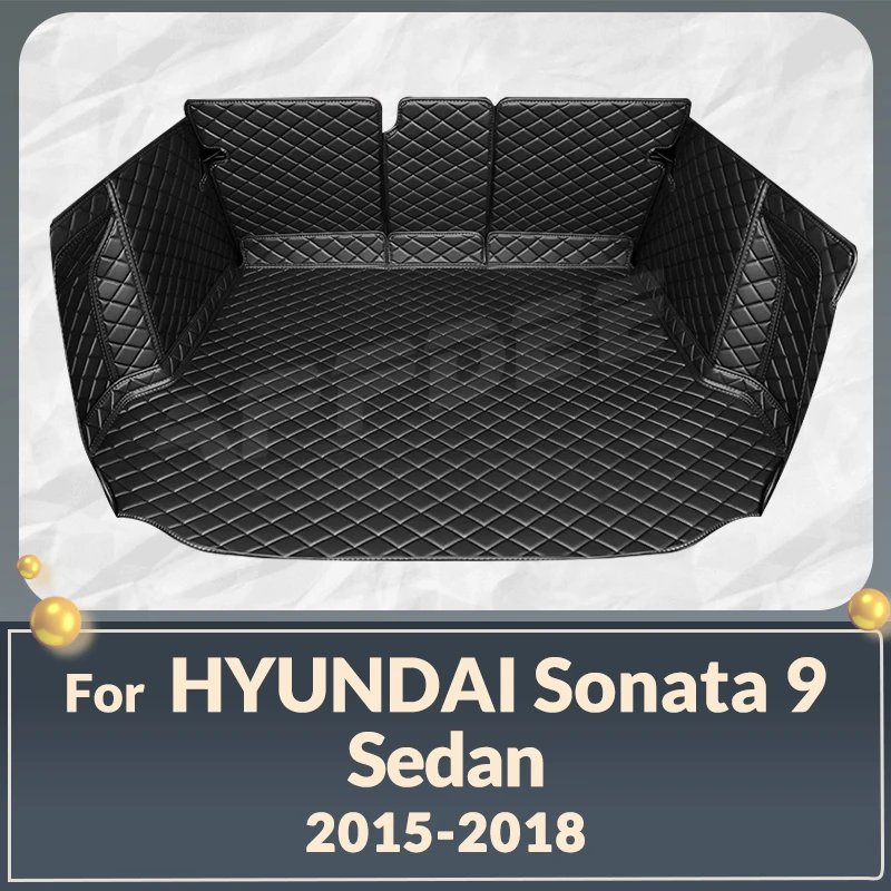 

Auto Full Coverage Trunk Mat For Hyundai Sonata 9 Sedan 2015-2018 17 16 Car Boot Cover Pad Interior Protector Accessories