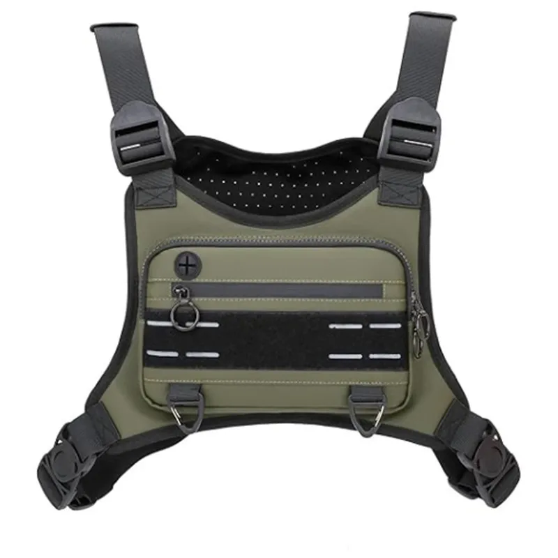 Alças de ombro ajustáveis frente peito correndo colete saco ao ar livre tático escalada saco de peito à prova dwaterproof água anti-roubo ginásio cinto saco