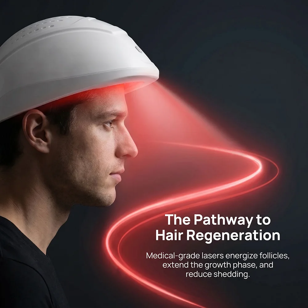 

Painless Non-Invasive Laser Hair Growth Helmet 650nm 448 Diodes LLLT Red Light Cap for Home Use Anti Hair Loss Regrowth Machine