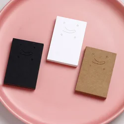 50PCS 6x4cm 4 Holes Blank Display Cards Holder For Ring Stud Earrings Drop Jewelry Cardboard Small Businesses Packaging Supplies