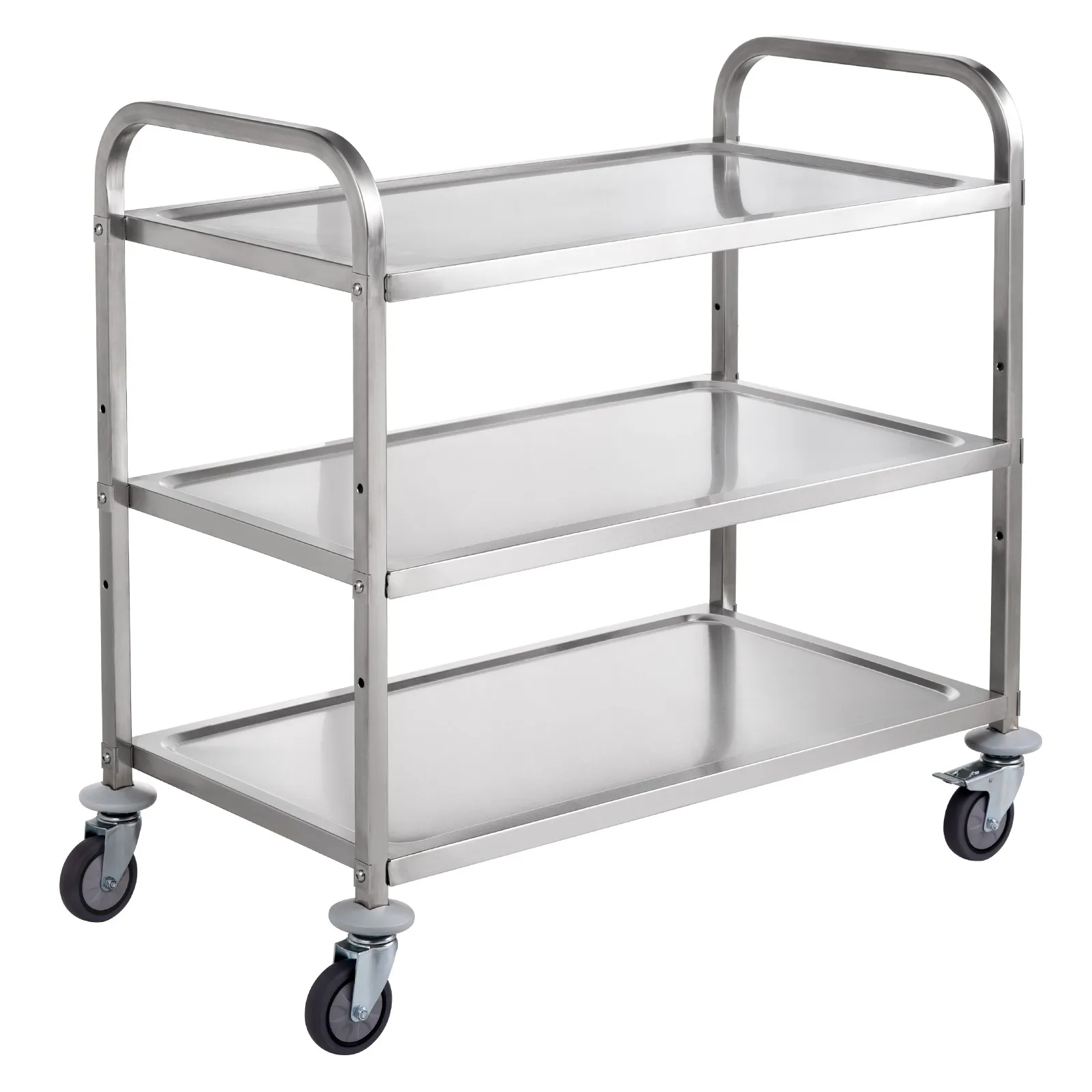 

3-Tier Utility Cart Rolling Lab Cart on Wheels Medical Dental Trolley