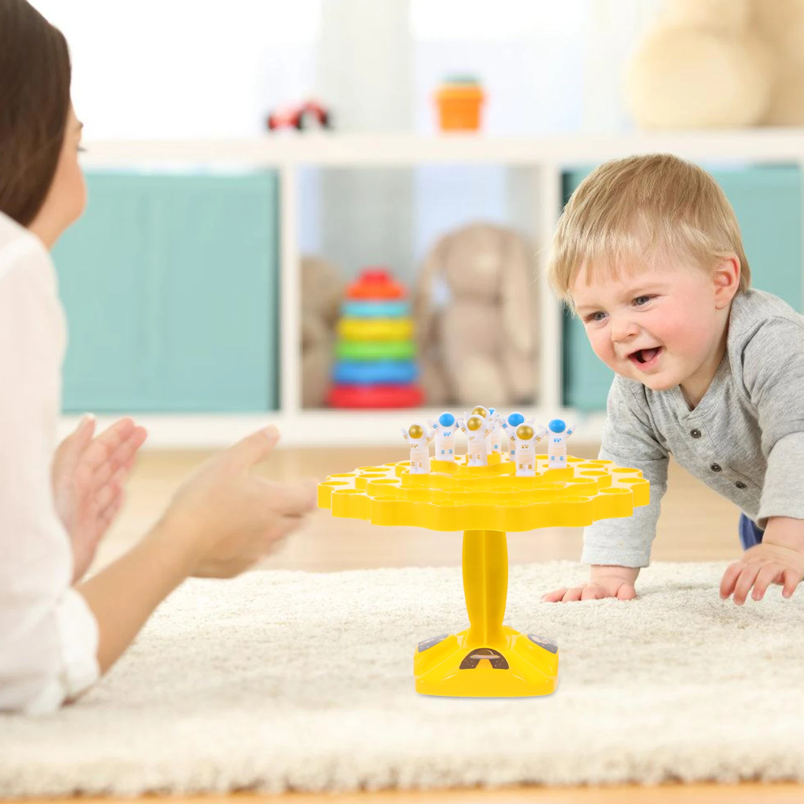 1 Set Astronauta Bilanciamento Costruzione impilabile per bambini Set da gioco educativo per bambini Pp Materiale sicuro Gioco di apprendimento creativo Famiglia