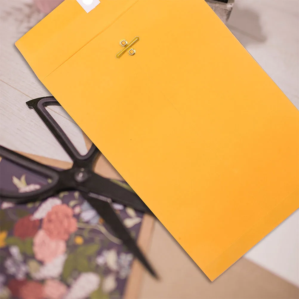 100Pcs Clasp Envelopes Kraft Paper Letter Size Document Storage Mailing Portable Design Easy to Use Kraft Envelope