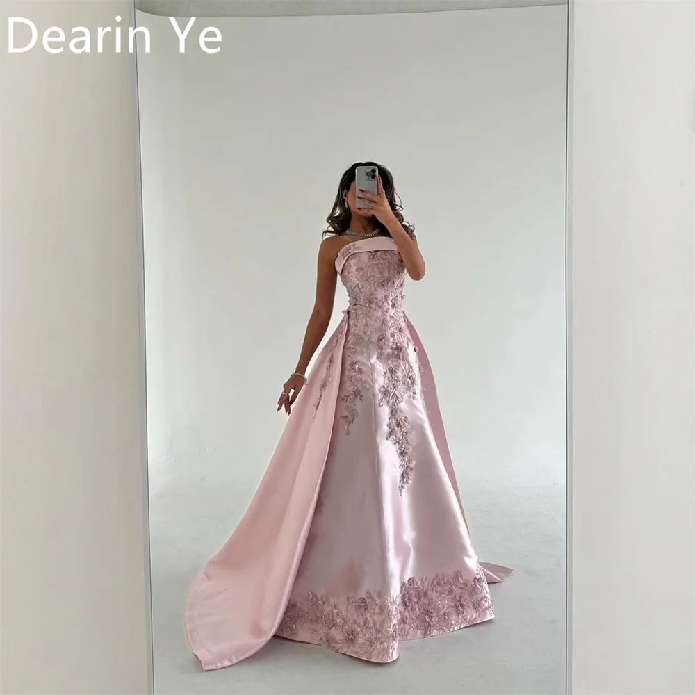 Customized Evening Dress Dearin Strapless A-line Floor Length Skirts Applique Bespoke Occasion Dresses Saudi Arabia Formal Prom