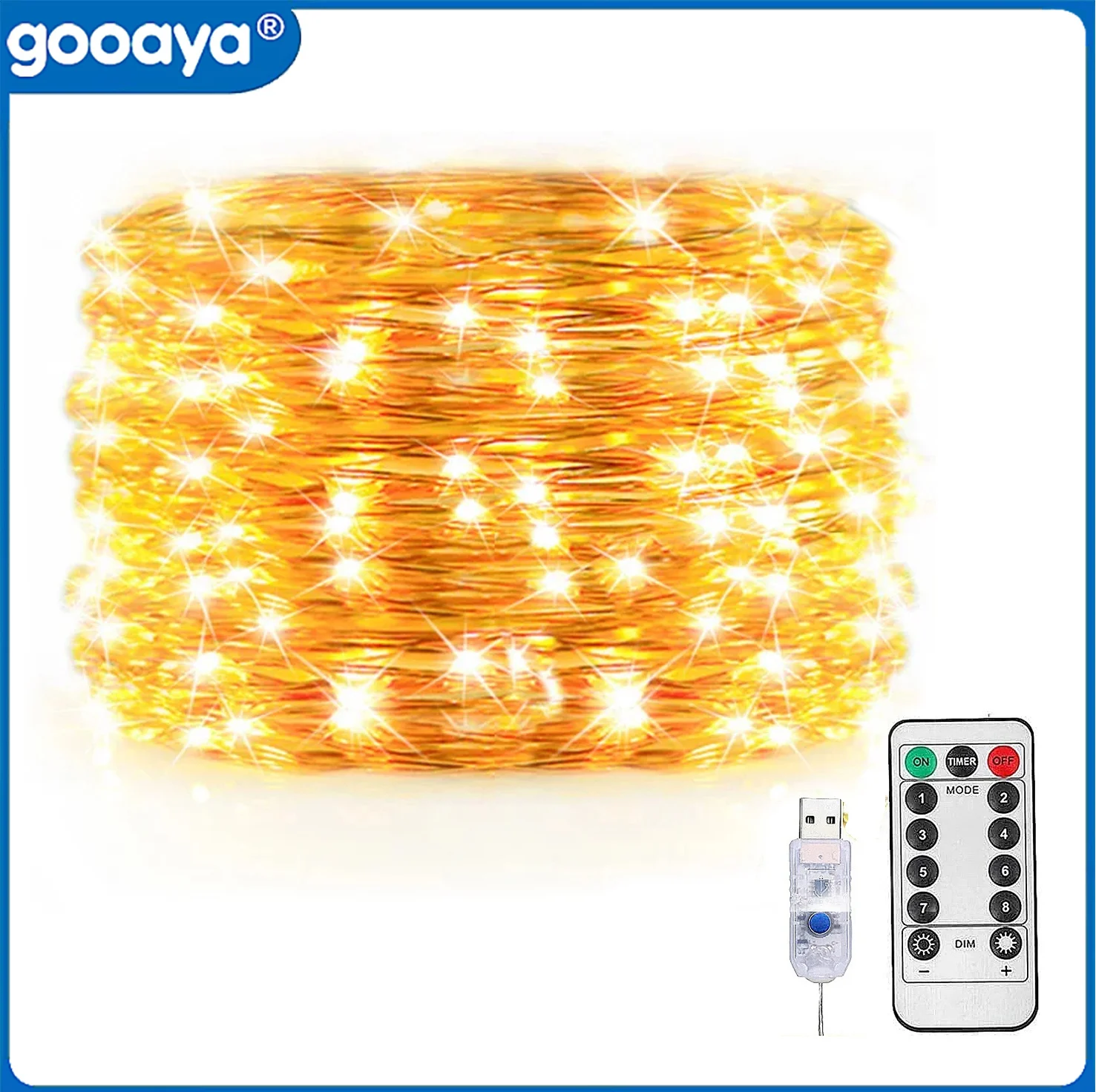 5/10/20/30M USB Fairy String Lights LED Sliver Wire Lights With 8 Lighting Modes Remote Control For Bedroom Christmas Decor