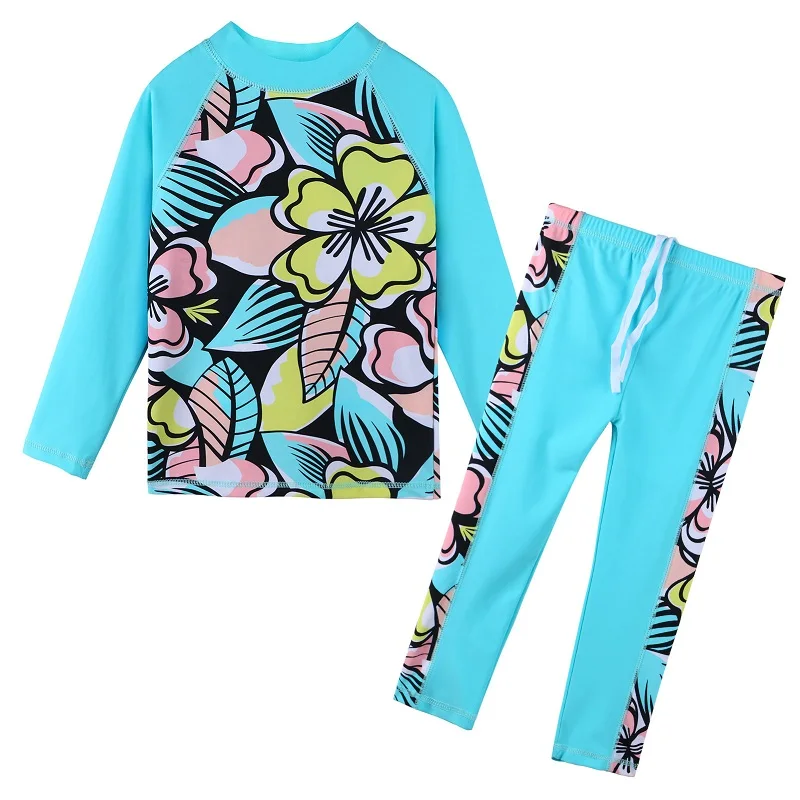 

BAOHULU 3 - 12 Years Girls Swimsuit Two Piece Set UPF 50+ UV Protective Swimwear Children Water Sport Rash Guard