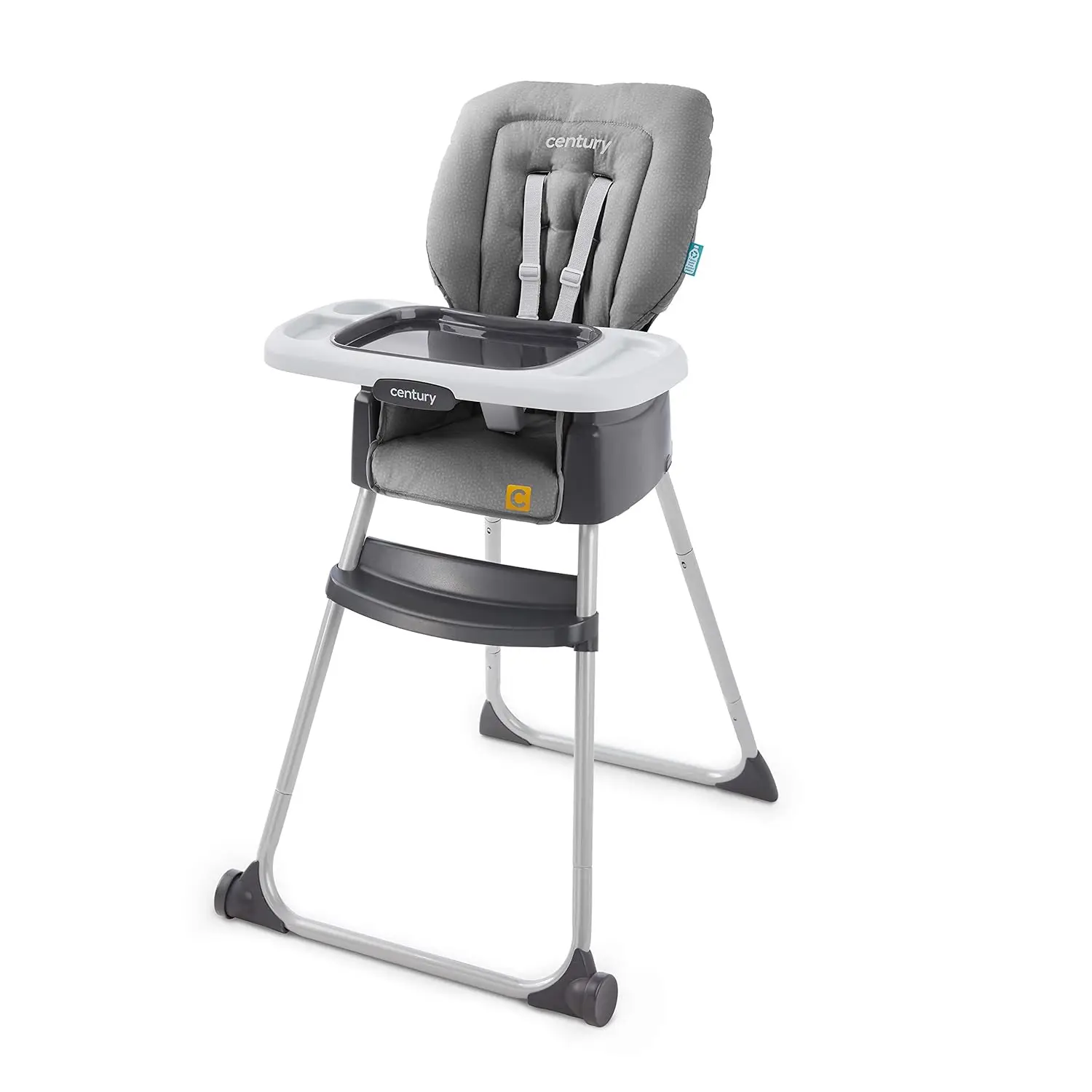 4-in-1 Adjustable High Chair with Reclining Seat, Dishwasher-Safe Tray, and Wheels for Easy Mobility