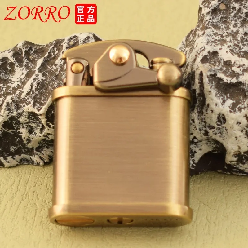 

ZORRO 592 Short Arm Bronze Brushed Brass Creative Retro Trendy Gift Lighters Smoking Gadgets for Men