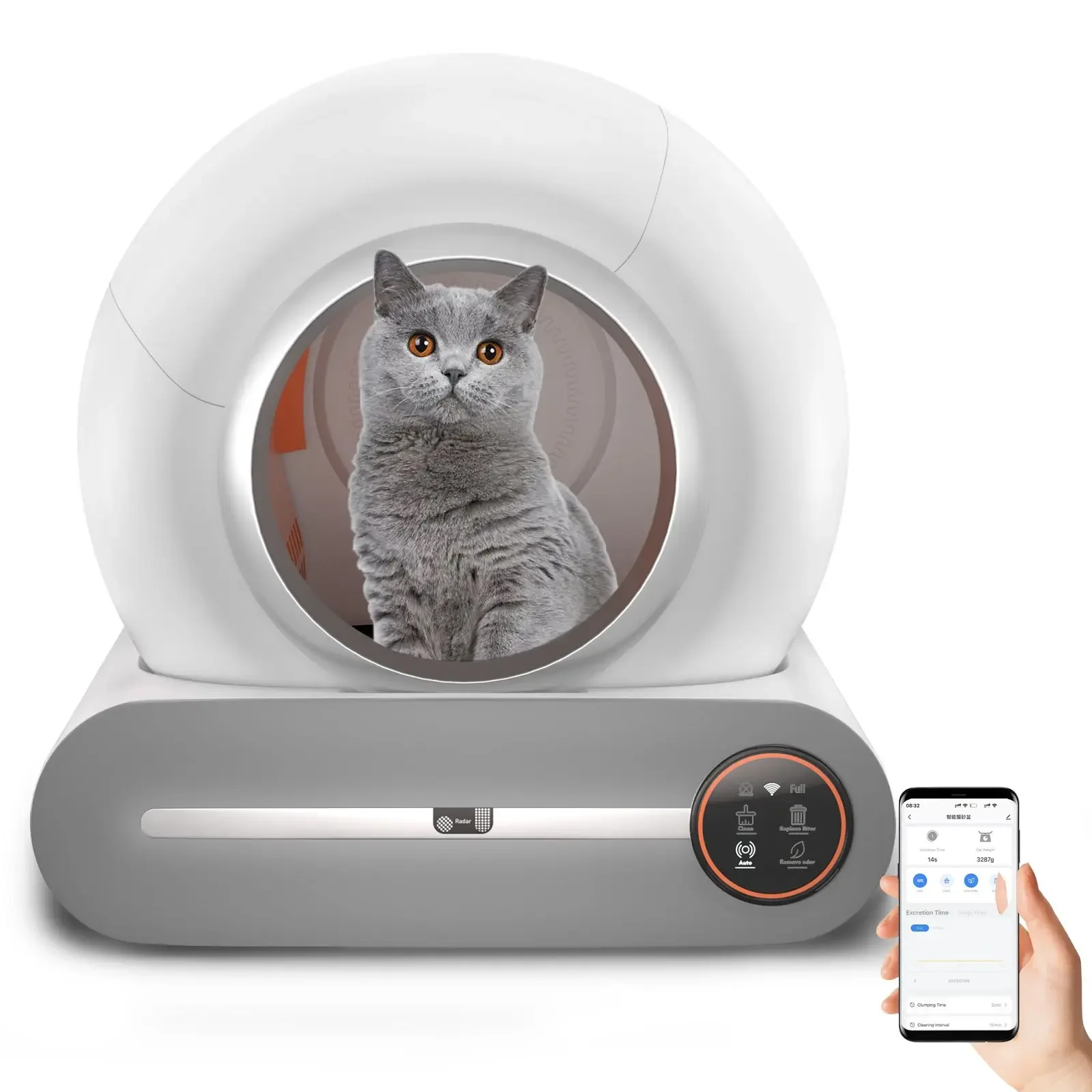 

Auto Electric Cat Toilet Cleaning Sets Tuya APP Self-cleaning Smart Pet Automated Robot Cat . Box