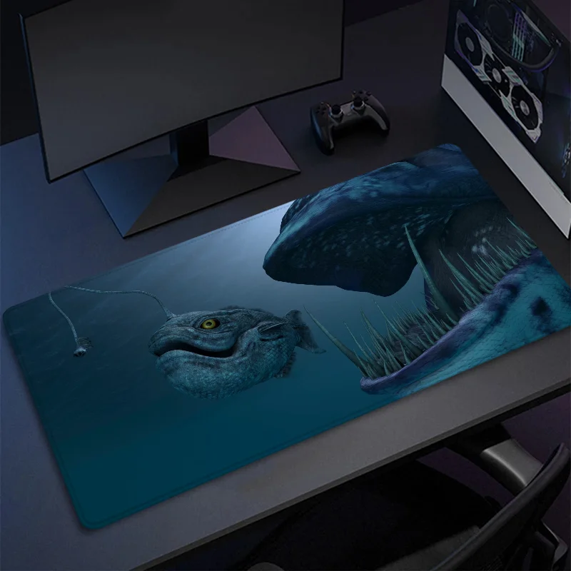 Tapis de souris Anime Gamer, Behemoth of the Deep, Desk Polymers, Deskvirus, Accessoires de bureau, Tapis de souris Sub média, 900x400