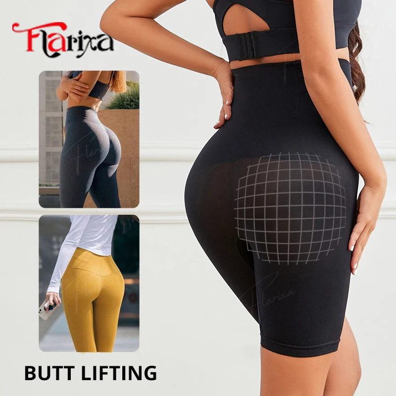 Flarixa High Waist Shaper Underwear Women Seamless Tummy and Hip Lift Pants Shapewear Shorts Wyszczuplające majtki wyszczuplające Faja